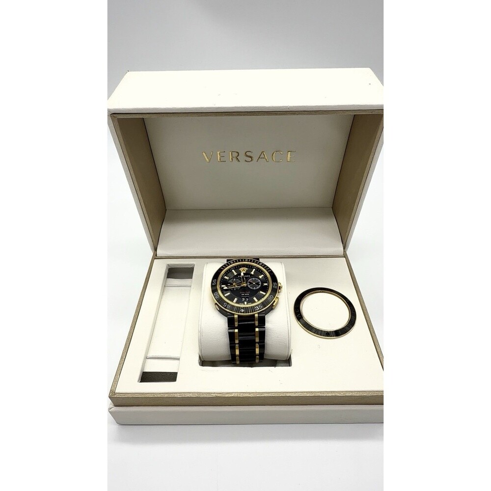 Versace V-Extreme Pro Multifunction Dual Time Watch with Bracelet, Black